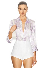 L'AGENCE Dani 3/4 Sleeve Blouse in Lilac, view 1, click to view large image.