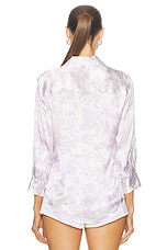 L'AGENCE Dani 3/4 Sleeve Blouse in Lilac, view 3, click to view large image.