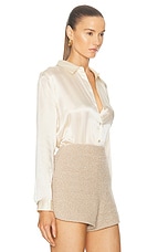 L'AGENCE Tyler Long Sleeve Blouse in Creme Brulee, view 2, click to view large image.