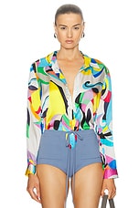 L'AGENCE Tyler Longsleeve Blouse in Multi Kaleidoscope, view 1, click to view large image.