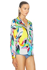 L'AGENCE Tyler Longsleeve Blouse in Multi Kaleidoscope, view 2, click to view large image.