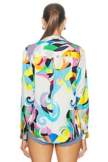 L'AGENCE Tyler Longsleeve Blouse in Multi Kaleidoscope, view 4, click to view large image.