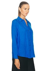 L'AGENCE Nina Longsleeve Blouse in Bright Royal, view 2, click to view large image.