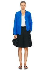 L'AGENCE Nina Longsleeve Blouse in Bright Royal, view 4, click to view large image.