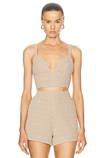 L'AGENCE Castalia Knit Bra Top in Tan & Ivory, view 1, click to view large image.