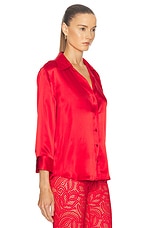 L'AGENCE Dani 3/4 Sleeve Blouse in High Risk Red, view 2, click to view large image.