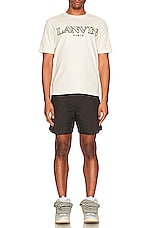 Lanvin Elasticated Relaxed Shorts in Black, view 4, click to view large image.