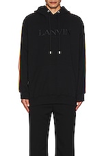Lanvin Ide Curb Oversized Hoodie in Black, view 3, click to view large image.