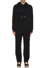Lanvin Ide Curb Oversized Hoodie in Black, view 5, click to view large image.