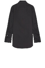 Lanvin Twisted Cocoon Overshirt Shacket in Steel, view 2, click to view large image.