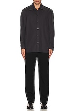 Lanvin Twisted Cocoon Overshirt Shacket in Steel, view 5, click to view large image.