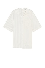 Lanvin Short Sleeve Asymmetric Shirt in Chalk, view 1, click to view large image.