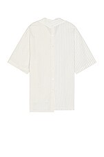 Lanvin Short Sleeve Asymmetric Shirt in Chalk, view 2, click to view large image.