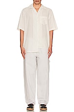 Lanvin Short Sleeve Asymmetric Shirt in Chalk, view 5, click to view large image.