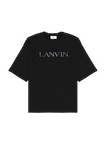 Lanvin Puffer Paris Oversized T-shirt in Black, view 1, click to view large image.