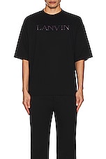 Lanvin Puffer Paris Oversized T-shirt in Black, view 4, click to view large image.