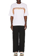 Lanvin Curblace Oversized T-shirt in Optic White, view 5, click to view large image.