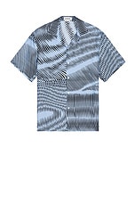 Lanvin Bowling Shirt in Blue & Black, view 1, click to view large image.