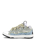 Lanvin Curb Sneaker in Ice Blue & Pale Green, view 5, click to view large image.