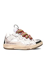 Lanvin Curb Sneakers in White, view 1, click to view large image.