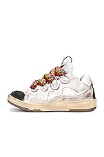 Lanvin Curb Sneakers in White, view 5, click to view large image.