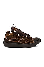 Lanvin Curb Sneaker in Brown, view 1, click to view large image.