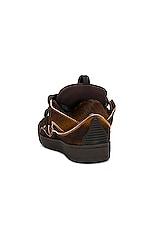 Lanvin Curb Sneaker in Brown, view 3, click to view large image.