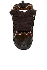 Lanvin Curb Sneaker in Brown, view 4, click to view large image.