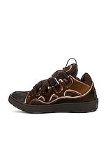 Lanvin Curb Sneaker in Brown, view 5, click to view large image.