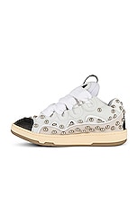 Lanvin Stud Curb Sneaker in White, view 5, click to view large image.