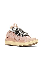 Lanvin Curb Sneaker in Pale Pink, view 2, click to view large image.