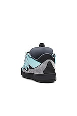 Lanvin Curb Sneaker in Light Blue & Anthracite, view 3, click to view large image.