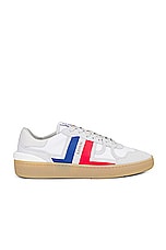 Lanvin Clay Low Top Sneakers in White & Black, view 1, click to view large image.