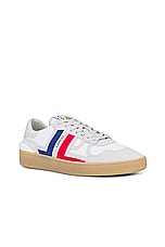 Lanvin Clay Low Top Sneakers in White & Black, view 2, click to view large image.
