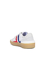 Lanvin Clay Low Top Sneakers in White & Black, view 3, click to view large image.