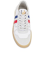 Lanvin Clay Low Top Sneakers in White & Black, view 4, click to view large image.