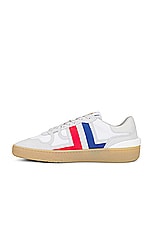 Lanvin Clay Low Top Sneakers in White & Black, view 5, click to view large image.