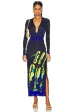 Louisa Ballou Long Helios Dress in Lapis, view 1, click to view large image.
