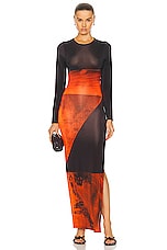 Louisa Ballou High Tide Dress in Orange Polygon, view 1, click to view large image.