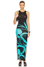 Louisa Ballou Sea Breeze Dress in Turquoise Flower, view 1, click to view large image.