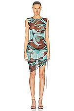 Louisa Ballou Heatwave Dress in Turquoise Flower, view 2, click to view large image.