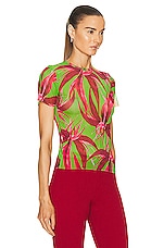 Louisa Ballou Beach Tee in Red Green Flower, view 2, click to view large image.