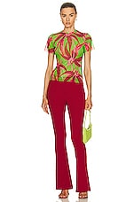 Louisa Ballou Beach Tee in Red Green Flower, view 4, click to view large image.