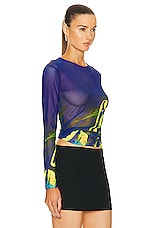 Louisa Ballou Long Sleeve Top in Lapis, view 2, click to view large image.