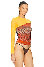 Louisa Ballou Long Sleeve Seemed Top in Orange & Painted Sunset, view 2, click to view large image.
