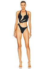 インナー・ルームウェアその他 LOUISA BALLOU FW23 'Sex Wax' bodysuit (1110070999 0999) Black cut-out asymmetric bodysuit - women - LOUISA BALLOU