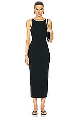 L'Academie by Marianna Vespera Midi Dress in Black, view 1, click to view large image.