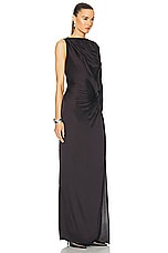 L'Academie by Marianna Cassia Gown in Dark Brown, view 2, click to view large image.