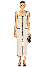 L'Academie by Marianna Havilah Midi Dress in Beige, view 1, click to view large image.