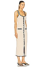 L'Academie by Marianna Havilah Midi Dress in Beige, view 2, click to view large image.